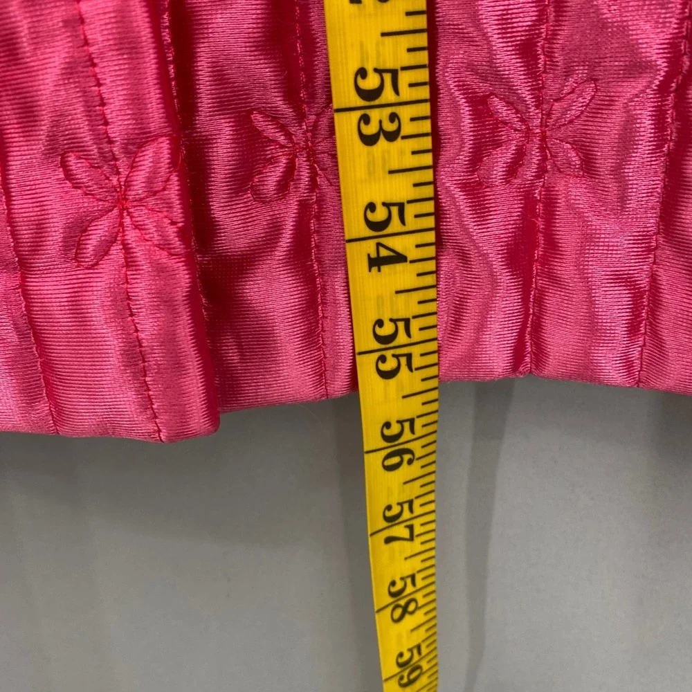 Vintage Jolie Two Quilted Robe Women Size Medium Hot Pink Bow Stitch‎ Button